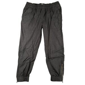 Levis Pants Womens L‎ Black Jogger Drawstring Elastic Waist Zipper Cuffs Casual